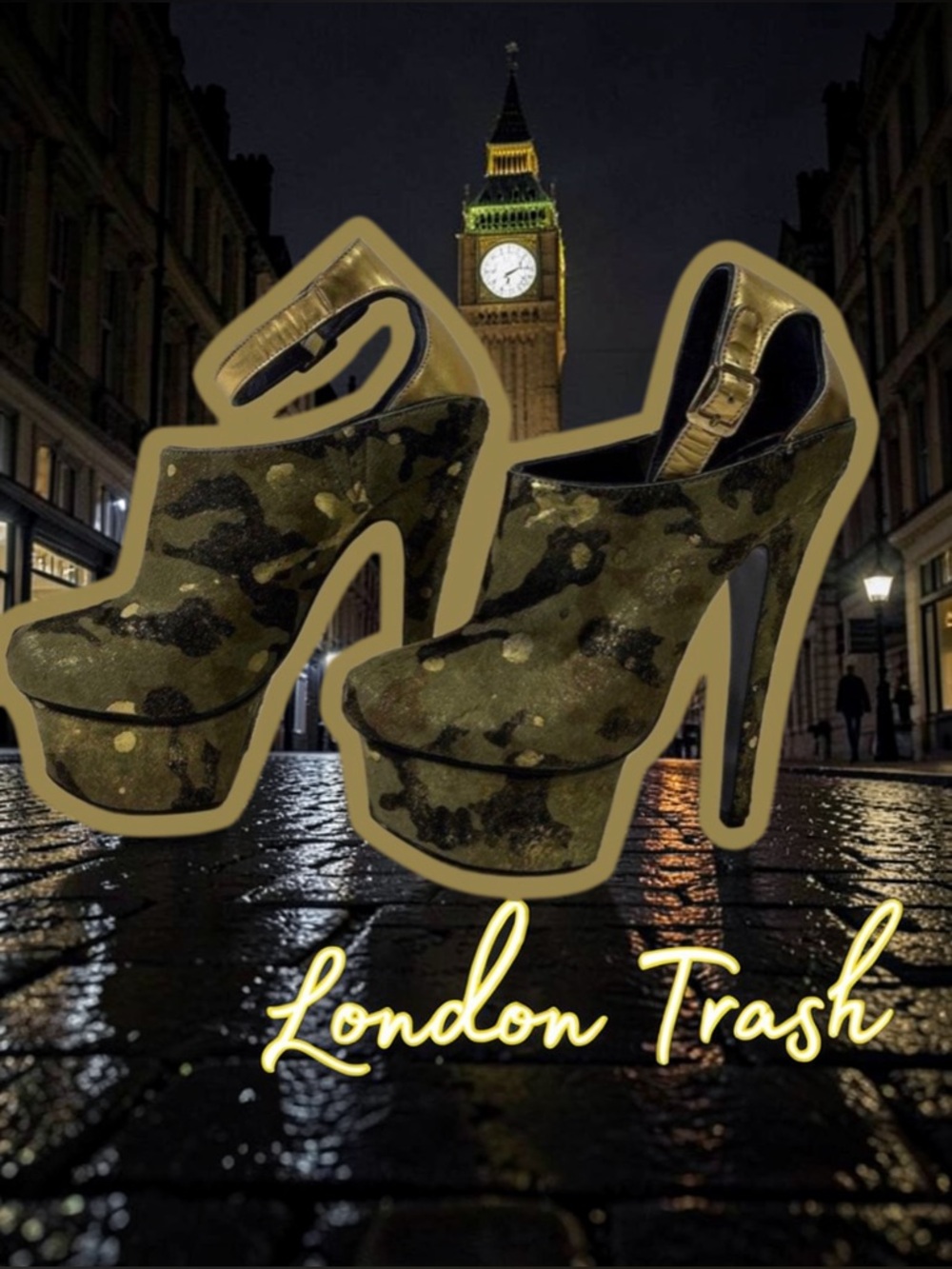 💥 London Trash Camouflage Platform Heels 👠